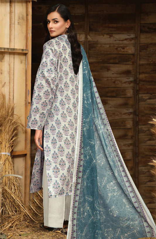Bismil by Johra Printed Lawn Unstitched 3 Piece Suit - JH-1529 - JH25BSML - Off White - Casual Collection