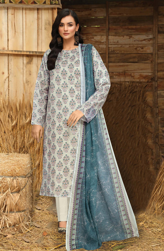 Bismil by Johra Printed Lawn Unstitched 3 Piece Suit - JH-1529 - JH25BSML - Off White - Casual Collection