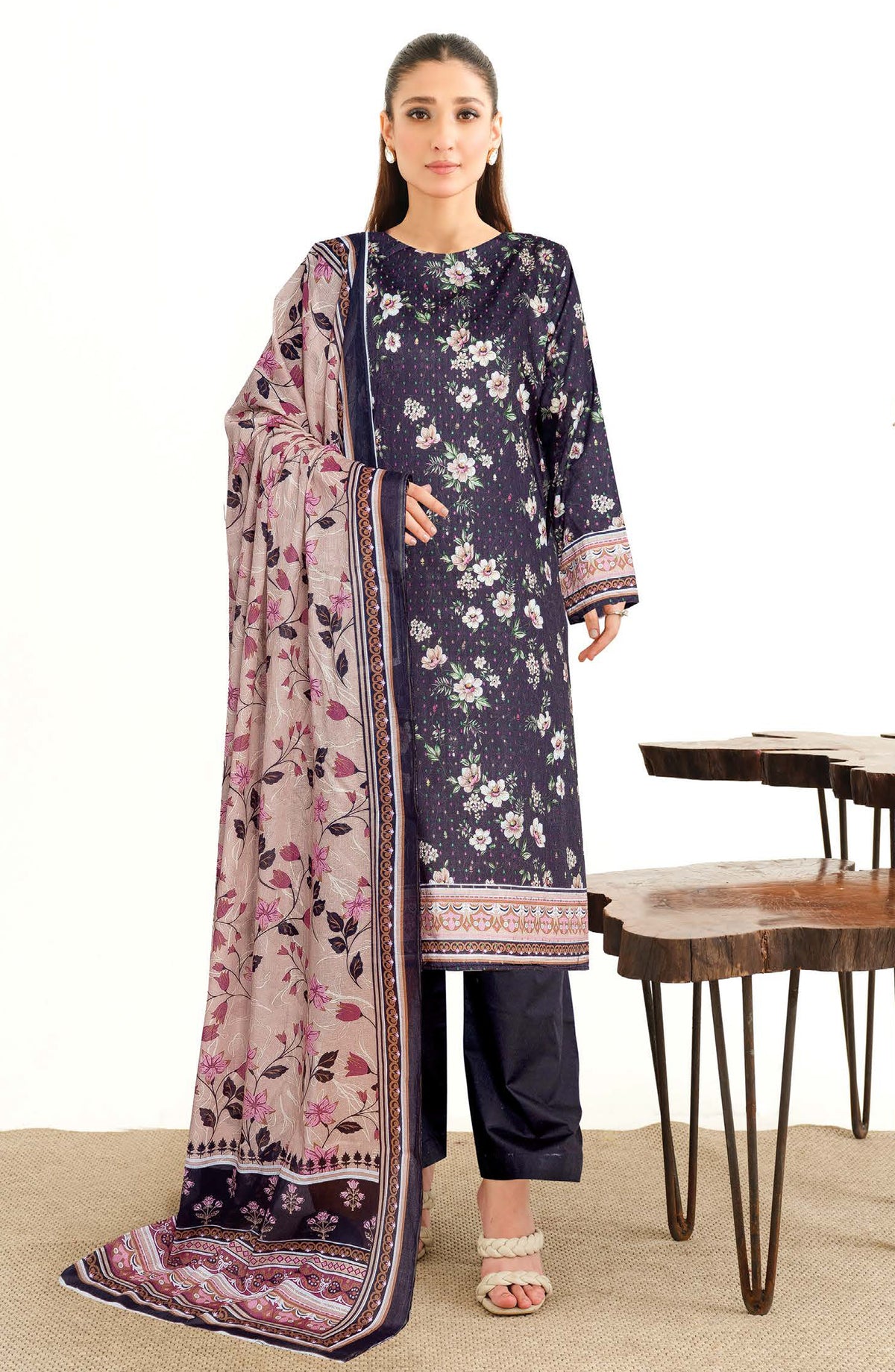 Bismil by Johra Printed Lawn Unstitched 3 Piece Suit - JH-1524 - JH25BSML - Blue - Casual Collection