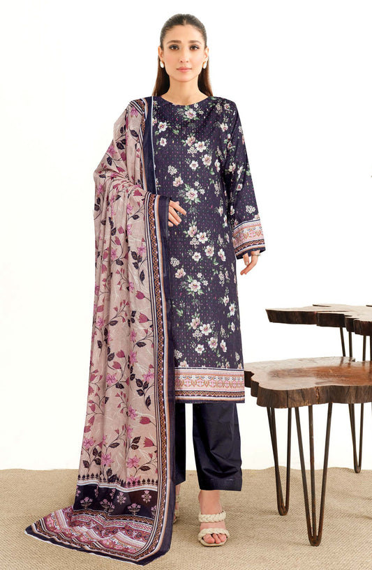 Bismil by Johra Printed Lawn Unstitched 3 Piece Suit - JH-1524 - JH25BSML - Blue - Casual Collection