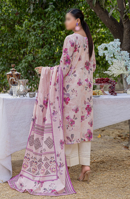 Bloom Embroidered Doriya Lawn Unstitched 3 Piece Suit - Design-07 - AK25BLO5 - Pink - Summer Collection