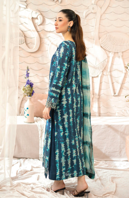 Blossom by Sanam Saeed Embroidered Lawn Unstitched 3 Piece Suit - D-10 - AK26BLM - Green - Summer Collection
