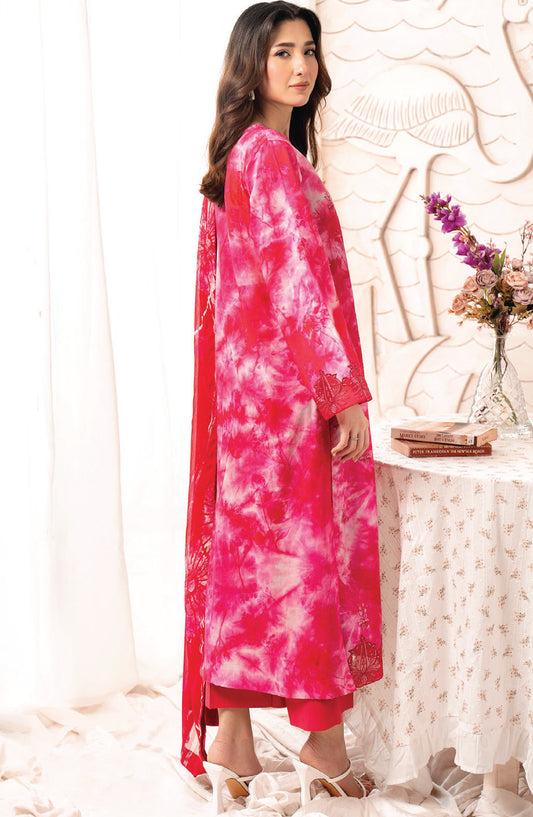 Blossom by Sanam Saeed Embroidered Lawn Unstitched 3 Piece Suit - D-09 - AK26BLM - Pink - Summer Collection