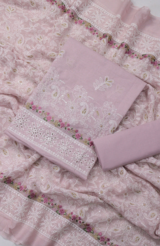 Breezea by Amna Khadija Embroidered Lawn Unstitched 3 Piece Suit - Design-06 - AM25BRZE - Pink - Luxury Collection