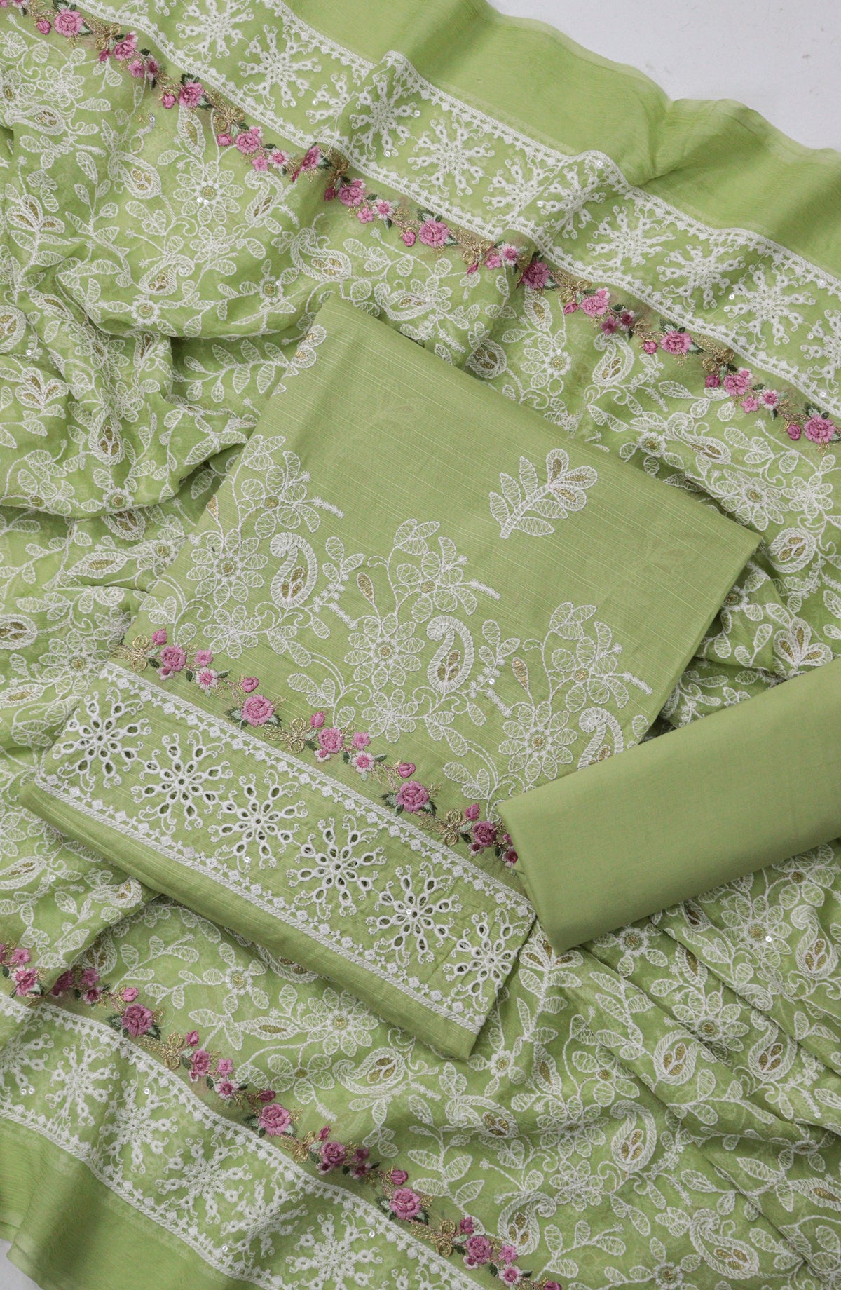 Breezea by Amna Khadija Embroidered Lawn Unstitched 3 Piece Suit - Design-01 - AM25BRZE - Green - Luxury Collection