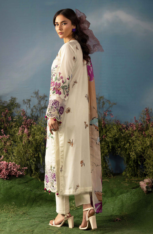 Butterfly by Riaz Arts Luxury Embroidered Lawn Unstitched 3 Piece Suit - D-06 - RA26BTR - Multi - Summer Collection