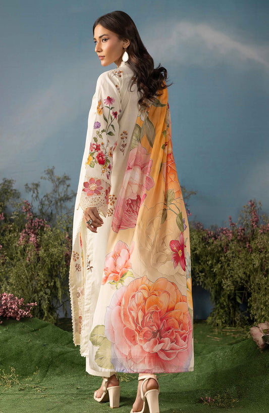 Butterfly by Riaz Arts Luxury Embroidered Lawn Unstitched 3 Piece Suit - D-01 - RA26BTR - Multi - Summer Collection