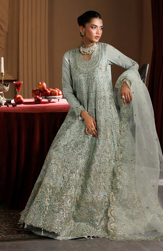 Celeste by Emaan Adeel Embroidered Organza Unstitched 3 Piece Suit - 09 Halo - ED26CLS - Mint - Festive Collection