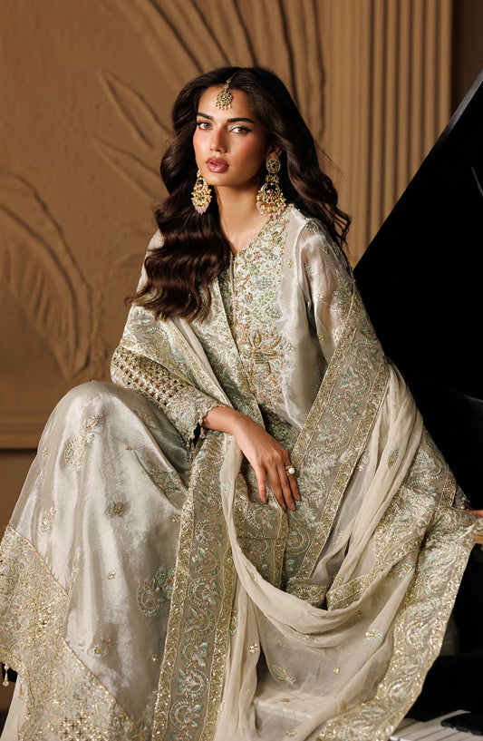Celeste by Emaan Adeel Embroidered Missouri Unstitched 3 Piece Suit - 03 Jewel - ED26CLS - Silver - Festive Collection