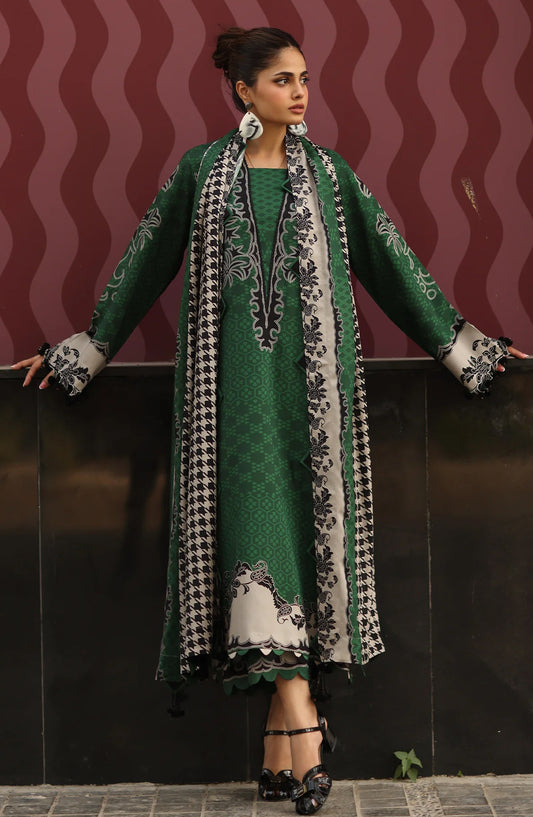 Charizma C-Prints Printed Staple Unstitched 3 Piece Suit - CPW5-14 - CHZ25CW - Green - Winter Collection