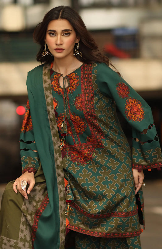 Charizma C-Prints Printed Staple Unstitched 3 Piece Suit - CPW5-11 - CHZ25CW - Green - Winter Collection