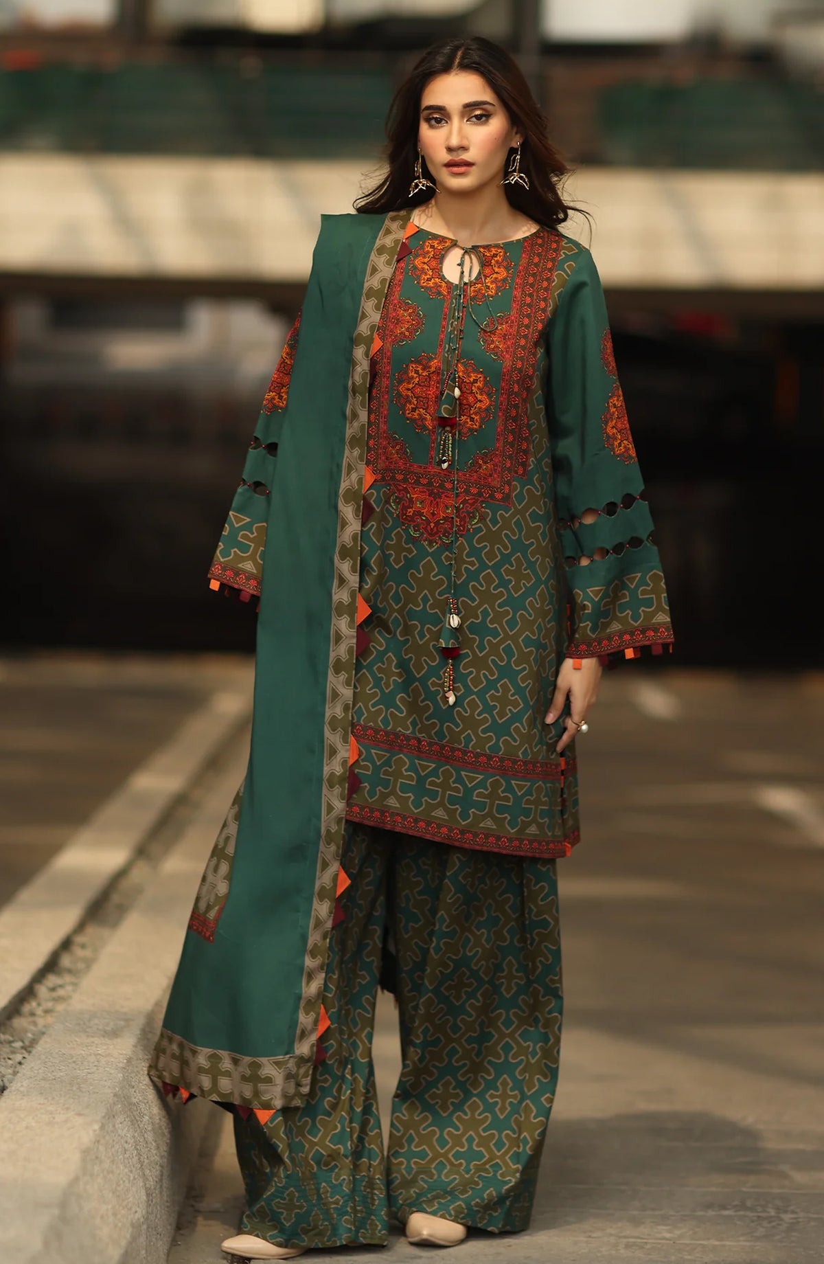 Charizma C-Prints Printed Staple Unstitched 3 Piece Suit - CPW5-11 - CHZ25CW - Green - Winter Collection