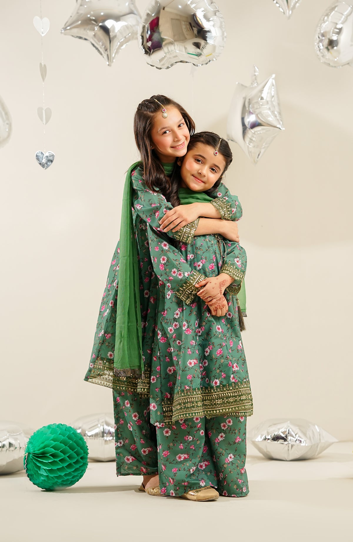 Cinderella by Amna Khadija Embroidered Lawn Stitched 3 Piece Suit - CSK-02 - AM26CIN - Green - Girls Summer Collection
