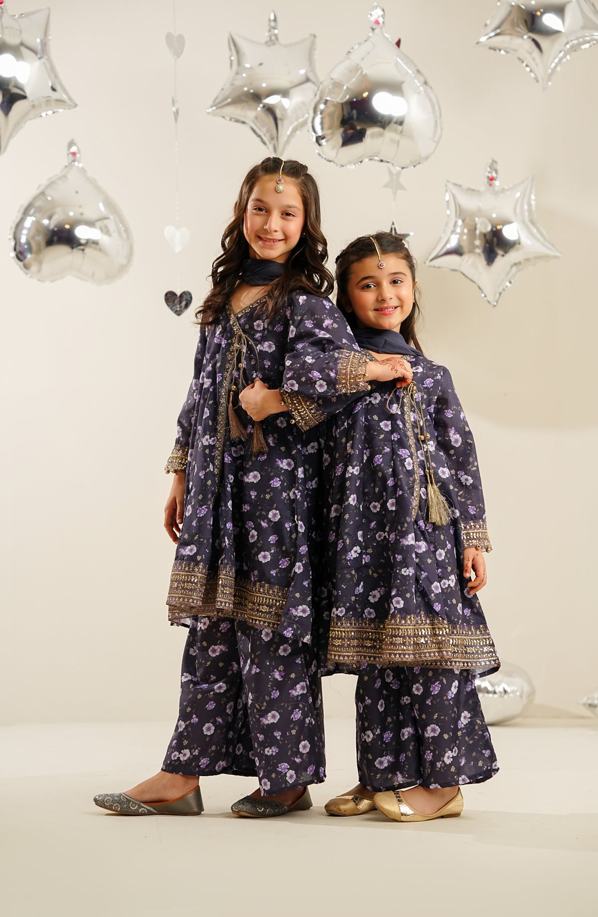 Cinderella by Amna Khadija Embroidered Lawn Stitched 3 Piece Suit - CSK-04 - AM26CIN - Purple - Girls Summer Collection