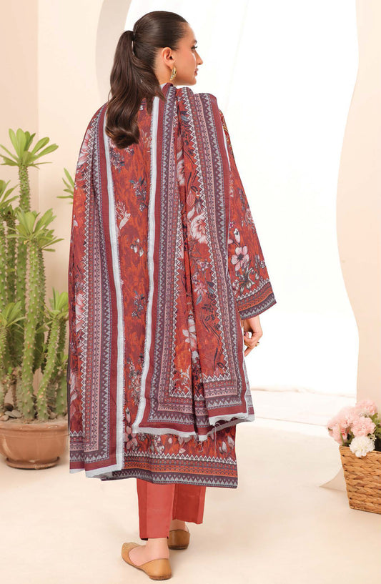 Class by Johra Printed Lawn Unstitched 3 Piece Suit - JH-1154 - JH25CLAS - Red - Casual Collection