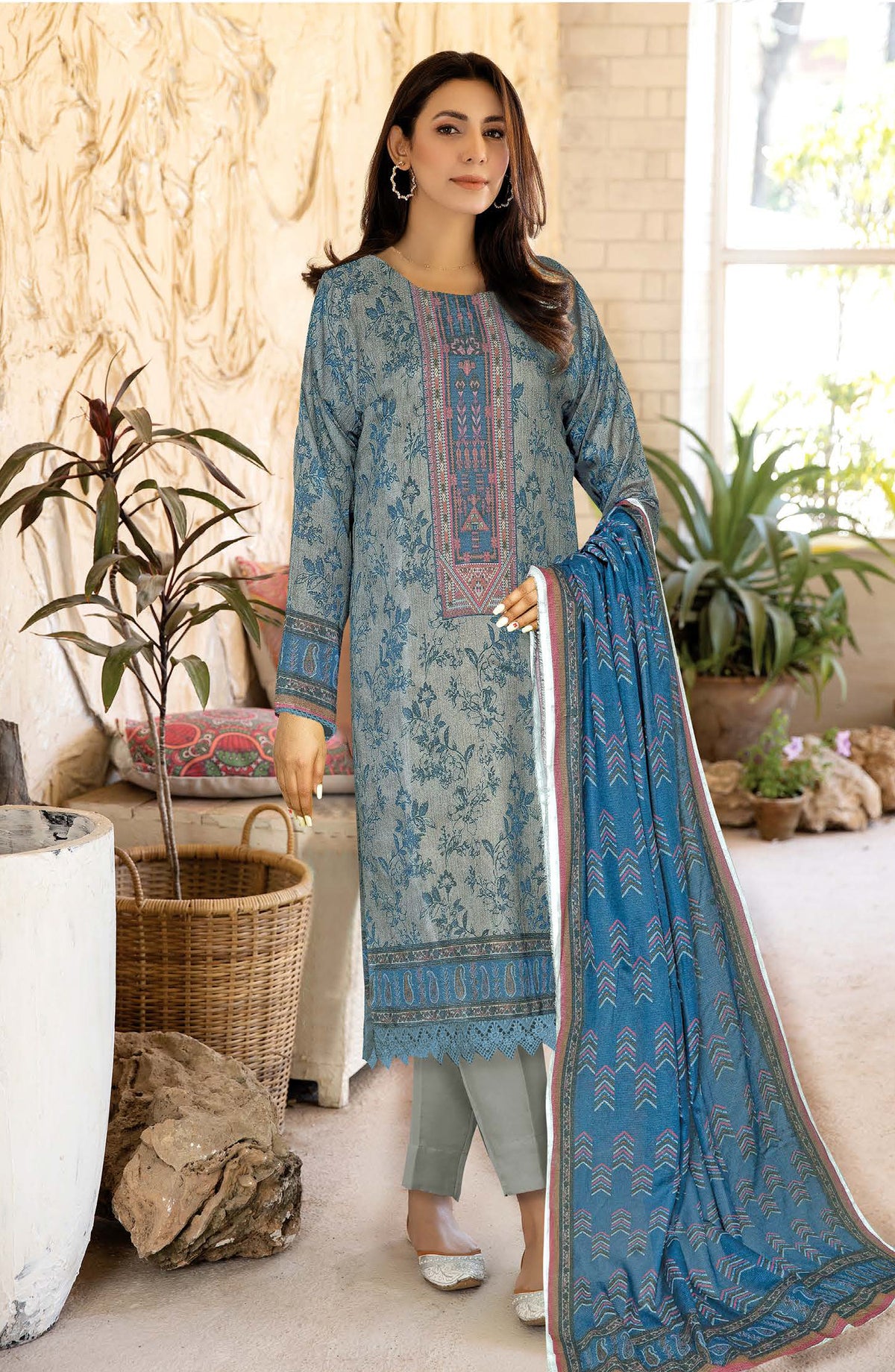 Class by Johra Printed Lawn Unstitched 3 Piece Suit - JH-1152 - JH25CLAS - Blue - Casual Collection