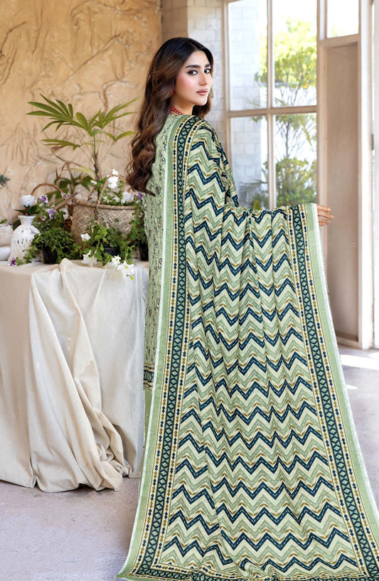 Class by Johra Printed Lawn Unstitched 3 Piece Suit - JH-1147 - JH25CLAS - Green - Casual Collection