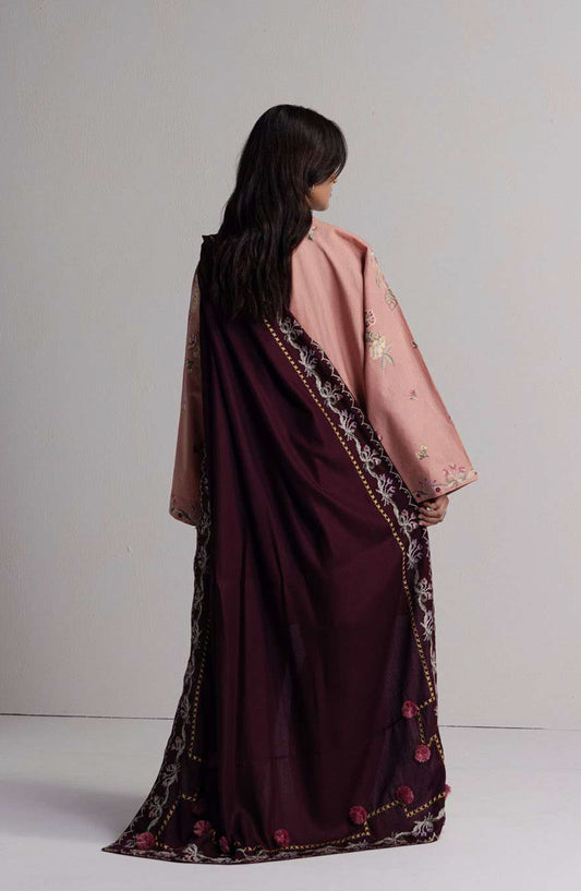 Coco by Zara Shahjahan Embroidered Karandi Unstitched 3 Piece Suit - D-3A - ZS26CW - Pink - Winter Collection
