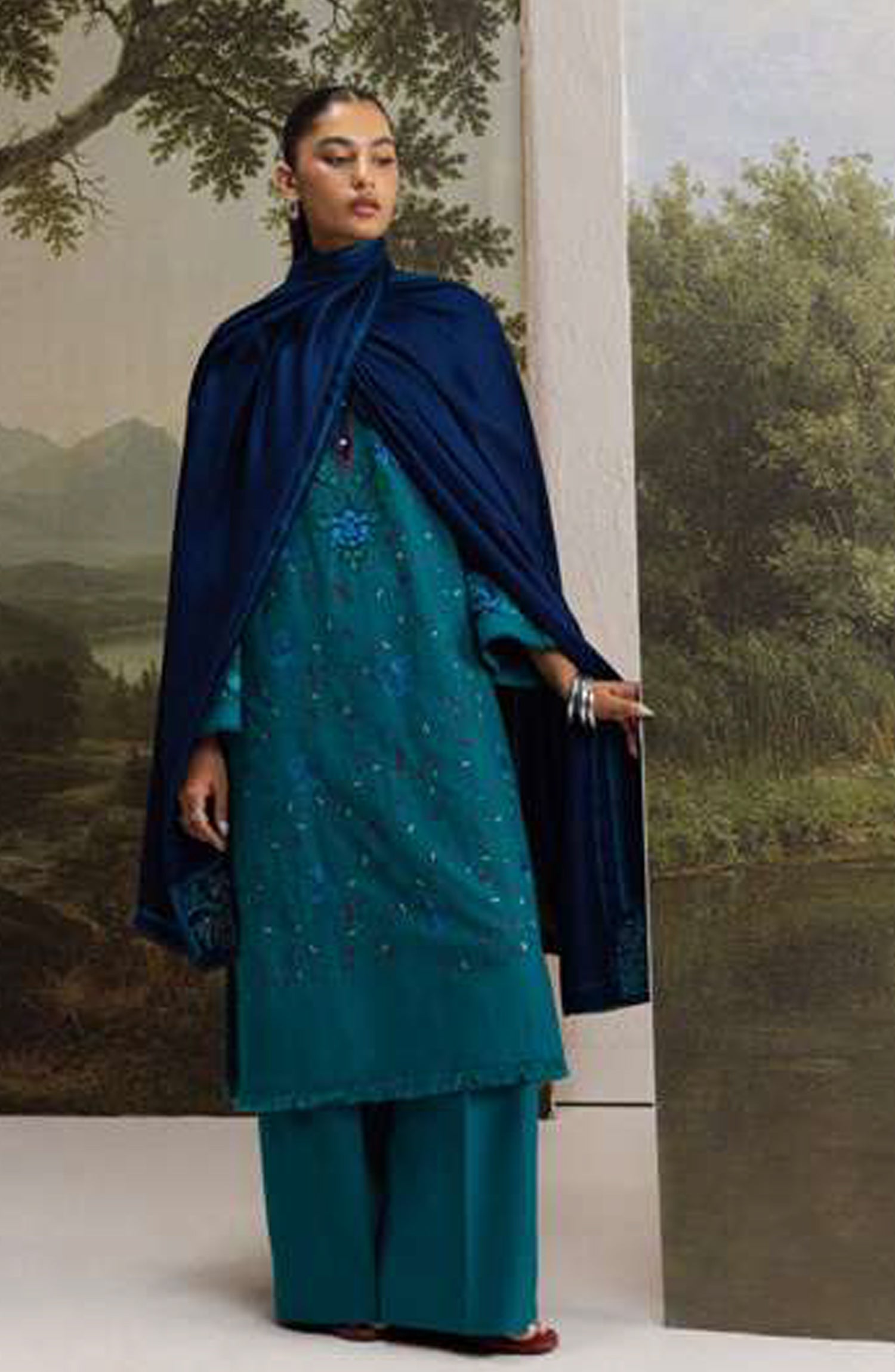 Coco by Zara Shahjahan Embroidered Karandi Unstitched 3 Piece Suit - D-7A - ZS26CW - Teal - Winter Collection