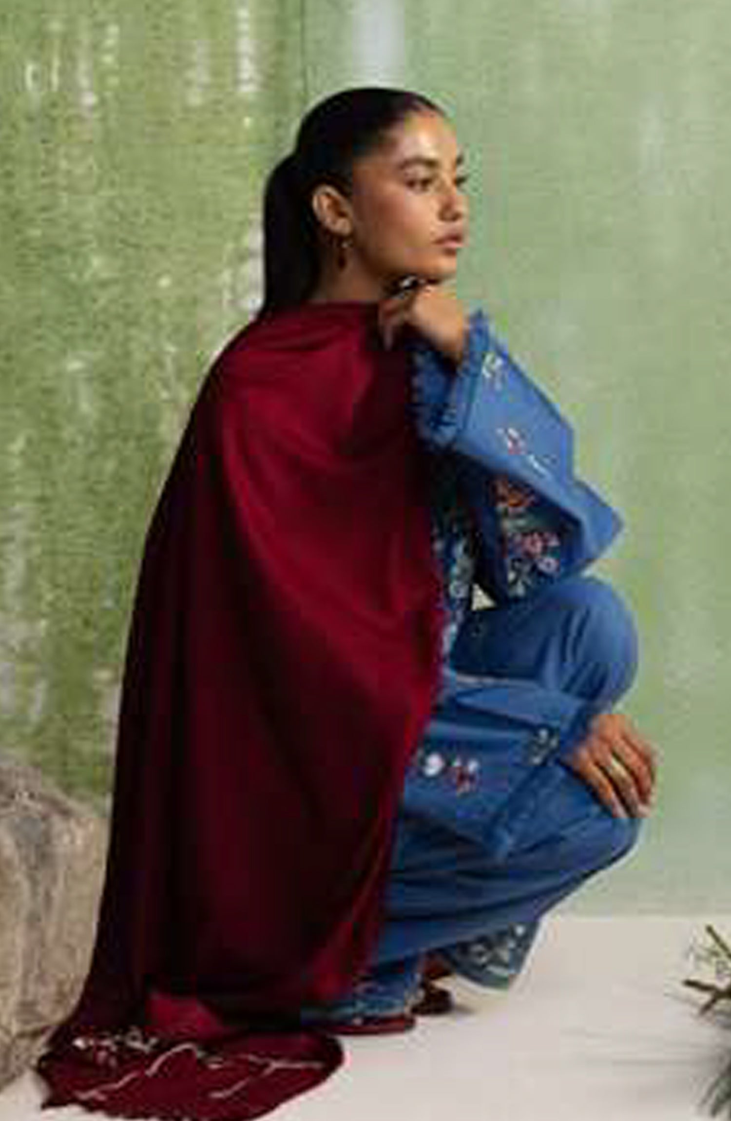 Coco by Zara Shahjahan Embroidered Karandi Unstitched 3 Piece Suit - D-9A - ZS26CW - Blue - Winter Collection