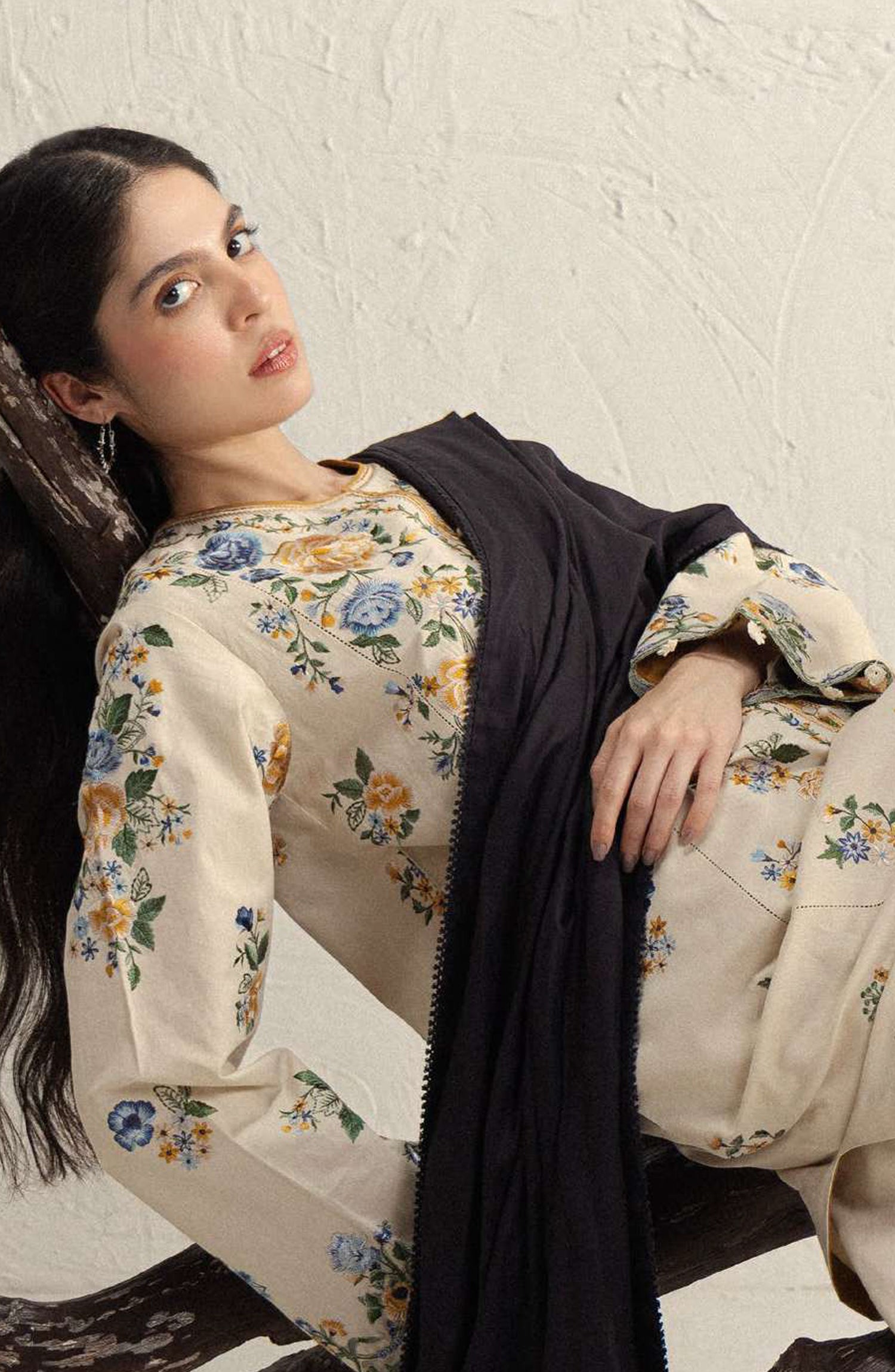 Coco by Zara Shahjahan Embroidered Karandi Unstitched 3 Piece Suit - D-9B - ZS26CW - Skin - Winter Collection