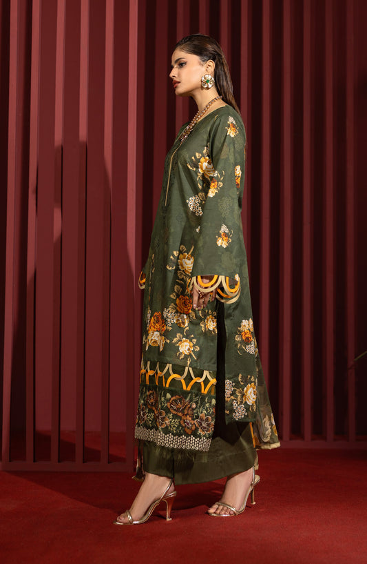 Coco by Panache Embroidered Lawn Unstitched 3 Piece Suit - D-08 - PN26C - Green - Summer Collection