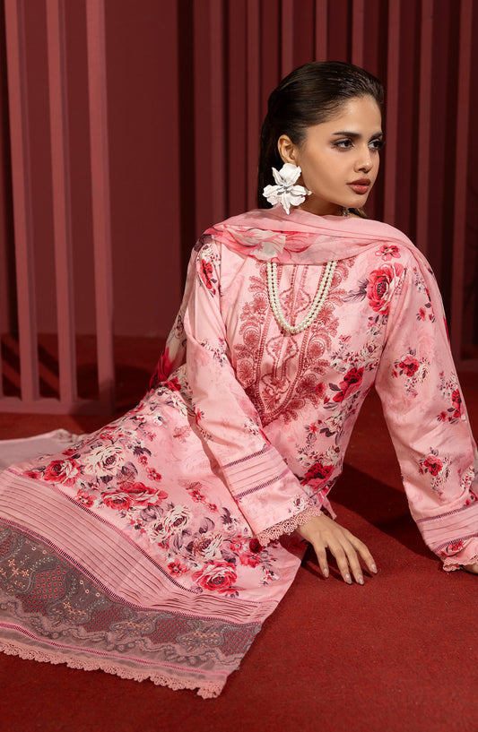 Coco by Panache Embroidered Lawn Unstitched 3 Piece Suit - D-07 - PN26C - Pink - Summer Collection