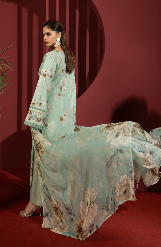 Coco by Panache Embroidered Lawn Unstitched 3 Piece Suit - D-04 - PN26C - Mint - Summer Collection
