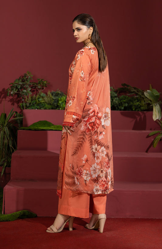 Coco by Panache Embroidered Lawn Unstitched 3 Piece Suit - D-03 - PN26C - Orange - Summer Collection
