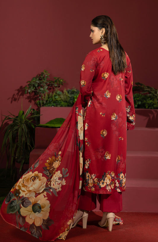 Coco by Panache Embroidered Lawn Unstitched 3 Piece Suit - D-02 - PN26C - Red - Summer Collection