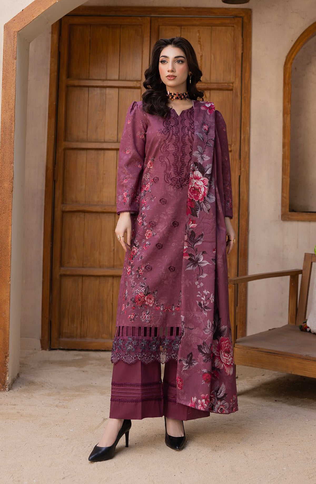 Coco by Panache Embroidered Lawn Unstitched 3 Piece Suit - D-01 - PN26CTW - Pink - Summer Collection