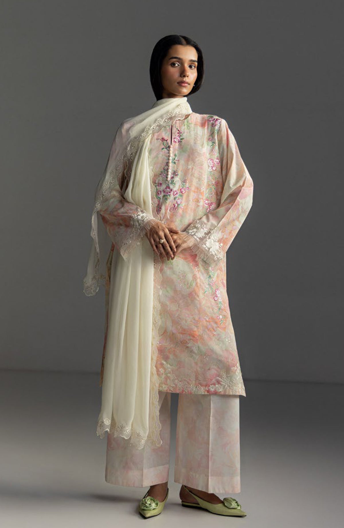 Coco by Zara Shahjahan Embroidered Lawn Unstitched 3 Piece Suit - Aira-6B - ZS26LW - Pink - Summer Collection