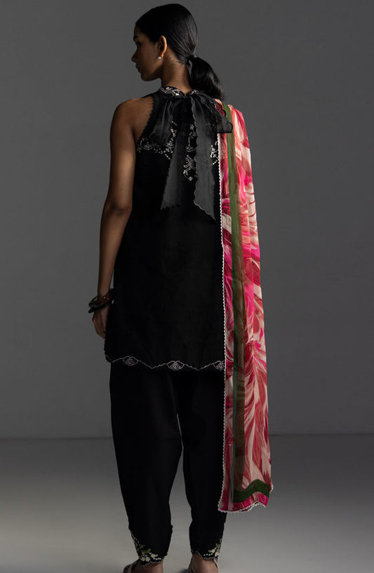 Coco by Zara Shahjahan Embroidered Lawn Unstitched 3 Piece Suit - Miro-2B - ZS26LW - Black - Summer Collection