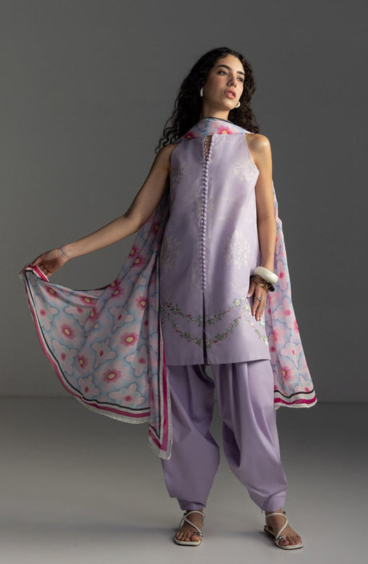 Coco by Zara Shahjahan Embroidered Lawn Unstitched 3 Piece Suit - Rivae-1A - ZS26LW - Purple - Summer Collection