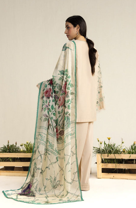 Coco by Zara Shahjahan Embroidered Lawn Unstitched 3 Piece Suit - 9B - ZS26CCO - Peach - Summer Collection