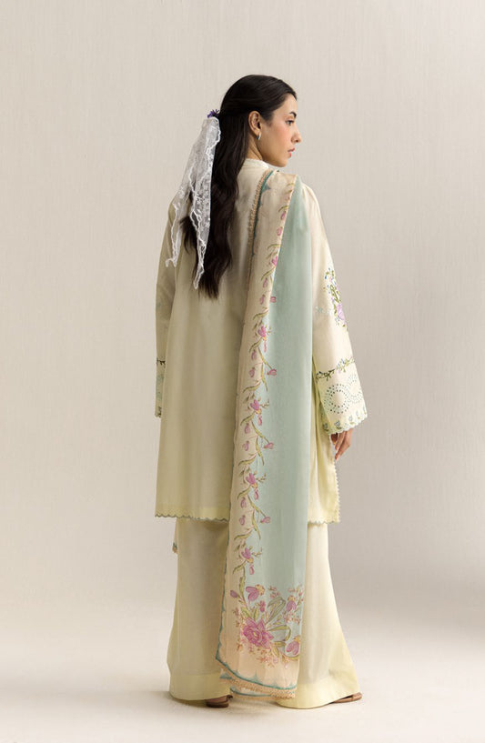 Coco by Zara Shahjahan Embroidered Lawn Unstitched 3 Piece Suit - 8A - ZS26CCO - Lemon - Summer Collection