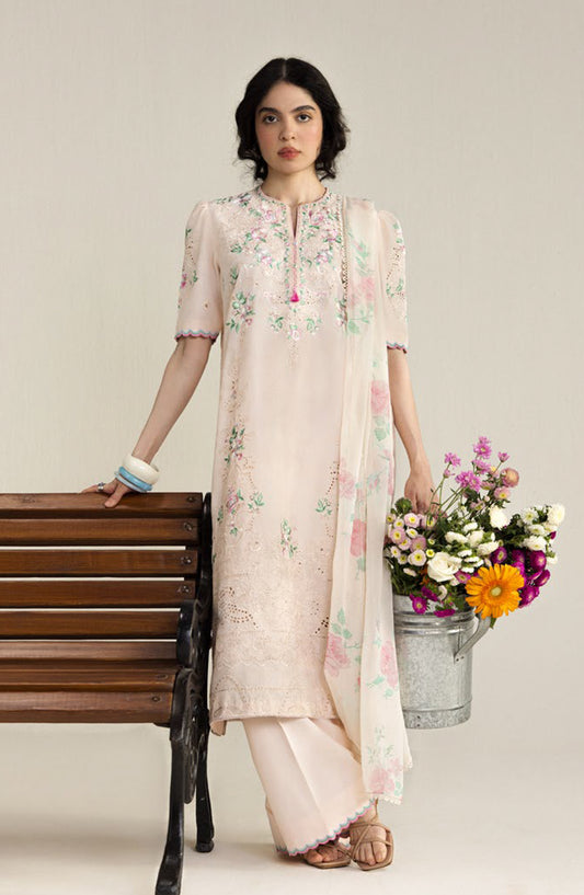 Coco by Zara Shahjahan Embroidered Lawn Unstitched 3 Piece Suit - 7B - ZS26CCO - Pink - Summer Collection