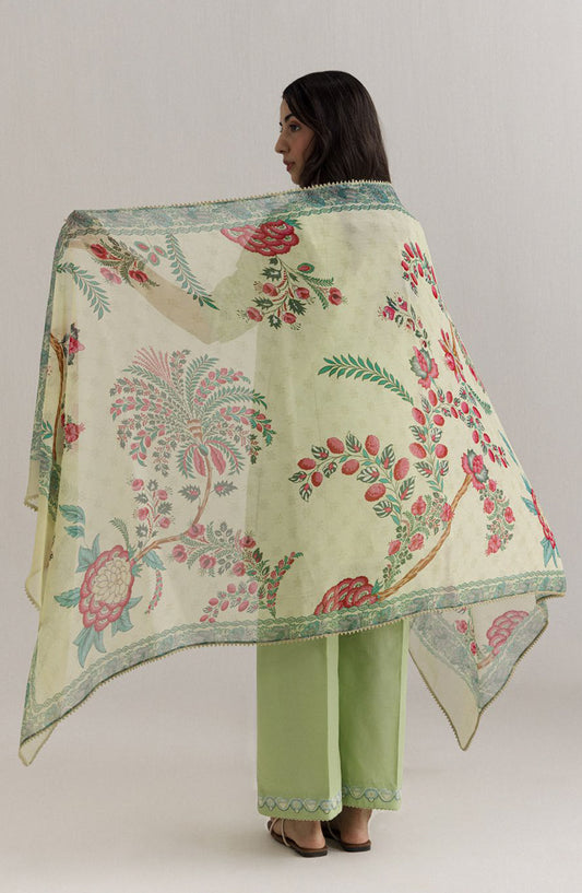 Coco by Zara Shahjahan Embroidered Lawn Unstitched 3 Piece Suit - 5B - ZS26CCO - Green - Summer Collection