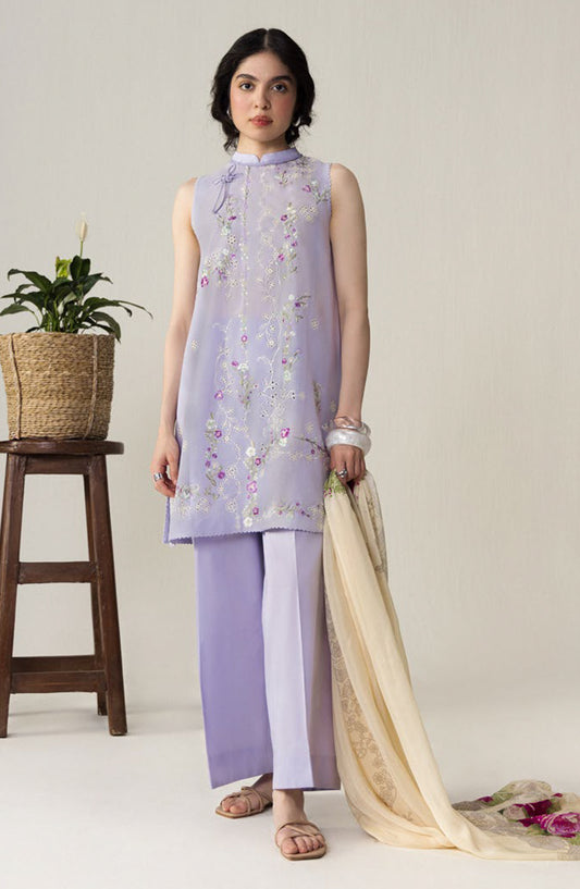 Coco by Zara Shahjahan Embroidered Lawn Unstitched 3 Piece Suit - 3B - ZS26CCO - Purple - Summer Collection