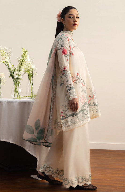 Coco by Zara Shahjahan Printed Lawn Unstitched 3 Piece Suit - 9B - ZS26PRTS - Off White - Summer Collection
