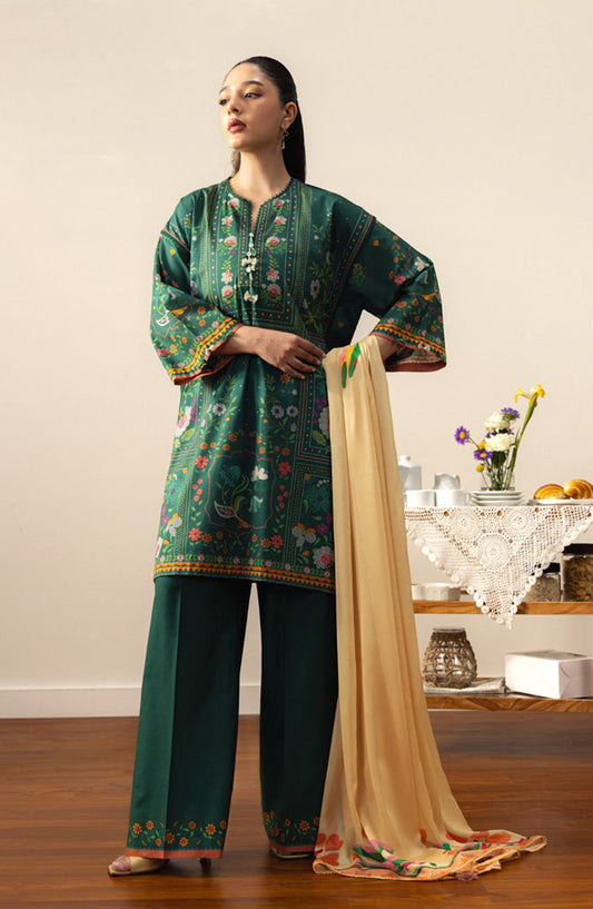 Coco by Zara Shahjahan Printed Lawn Unstitched 3 Piece Suit - 7B - ZS26PRTS - Green - Summer Collection