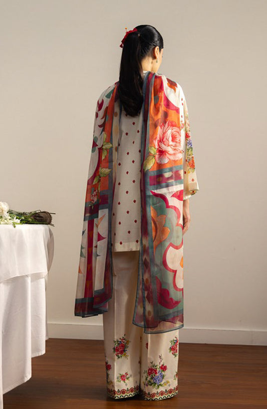 Coco by Zara Shahjahan Printed Lawn Unstitched 3 Piece Suit - 6A - ZS26PRTS - Fawn - Summer Collection