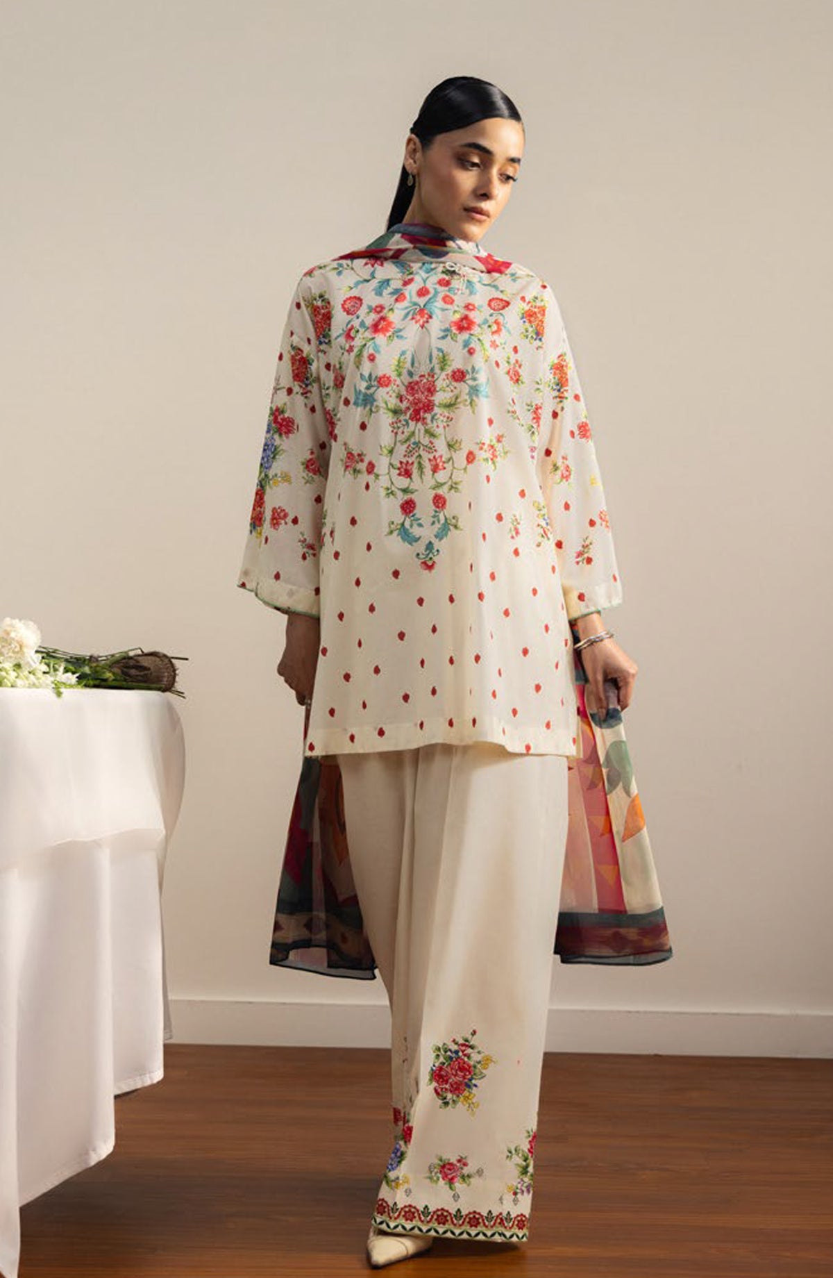 Coco by Zara Shahjahan Printed Lawn Unstitched 3 Piece Suit - 6A - ZS26PRTS - Fawn - Summer Collection