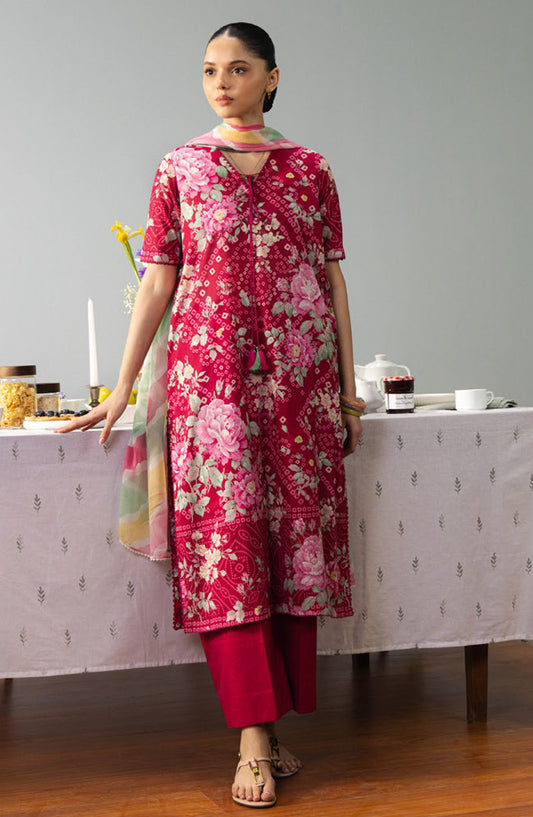 Coco by Zara Shahjahan Printed Lawn Unstitched 3 Piece Suit - 4B - ZS26PRTS - Pink - Summer Collection