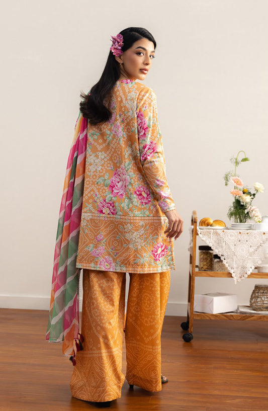 Coco by Zara Shahjahan Printed Lawn Unstitched 3 Piece Suit - 4A - ZS26PRTS - Orange - Summer Collection