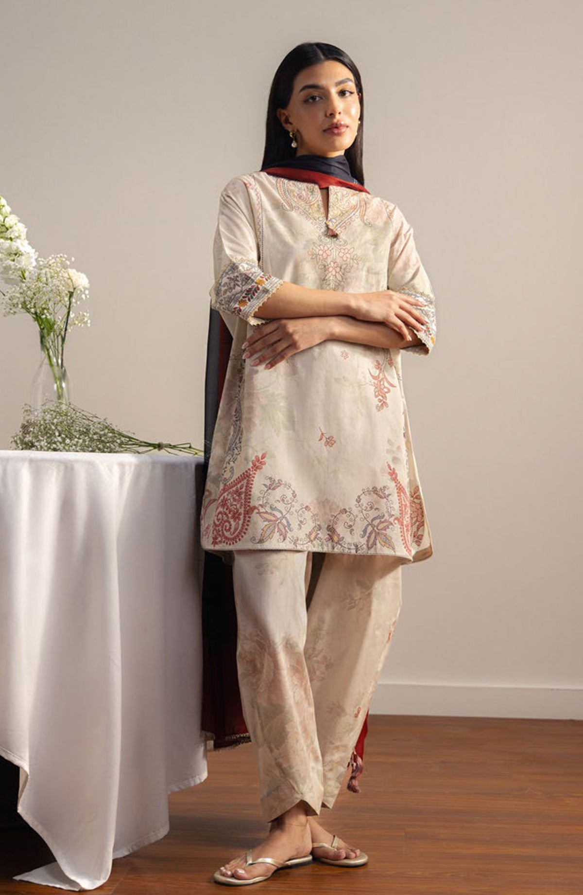 Coco by Zara Shahjahan Printed Lawn Unstitched 3 Piece Suit - 3A - ZS26PRTS - Fawn - Summer Collection