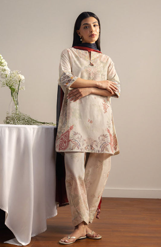Coco by Zara Shahjahan Printed Lawn Unstitched 3 Piece Suit - 3A - ZS26PRTS - Fawn - Summer Collection