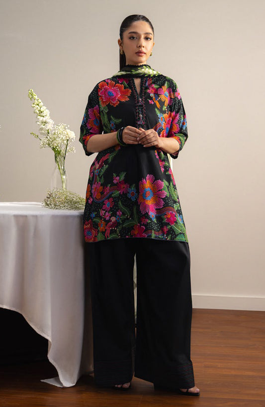 Coco by Zara Shahjahan Printed Lawn Unstitched 3 Piece Suit - 2A - ZS26PRTS - Black - Summer Collection