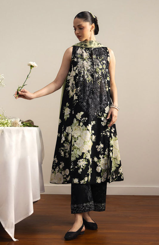 Coco by Zara Shahjahan Printed Lawn Unstitched 3 Piece Suit - 1B - ZS26PRTS - Black - Summer Collection
