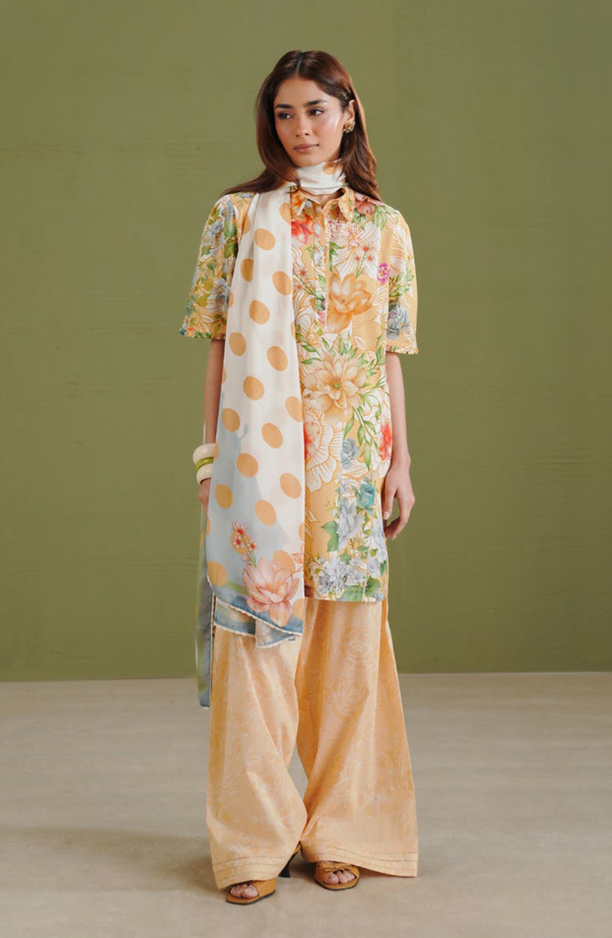 Coco by Zara Shahjahan Printed Lawn Unstitched 3 Piece Suit - D-9B - ZS26PR - Yellow - Summer Collection